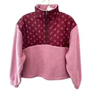 UNIVERSAL THREAD Pink Fleece Sherpa Jacket Cozy 1/4 Zip Pullover NWT | Medium
